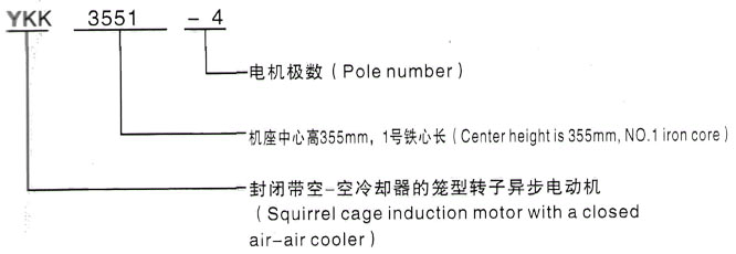 YKK系列(H355-1000)高压JR128-8三相异步电机西安泰富西玛电机型号说明